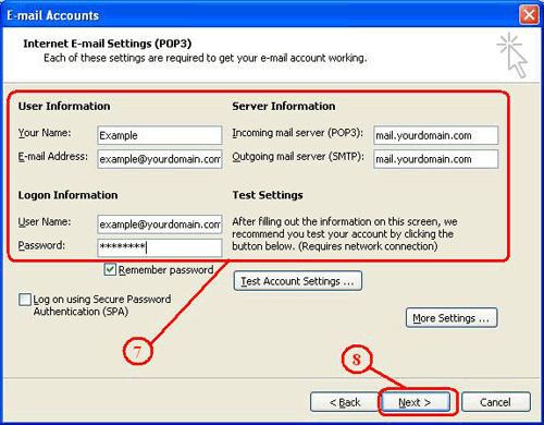 Account information перевод. Вход в почту по pop3 как отключить.